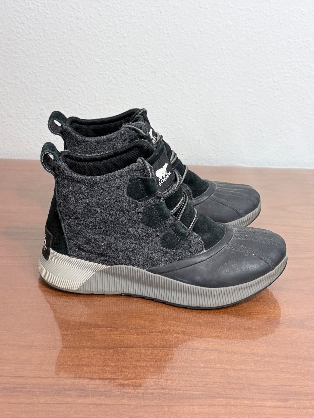 Sorel Out N About III Classic Grey Waterproof Rubber Felt Boots 7.5